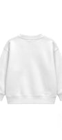 Erkek Çocuk Oversize Sweatshirt Basic Beyaz – Bisiklet yaka, 3 iplik şardonlu polar