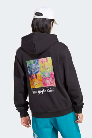 Kapüşonlu İçi Polar Van Gogh's Chair Baskılı Siyah Unisex Hoodie Sweatshirt