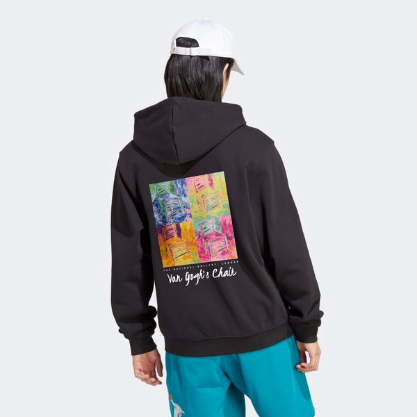 Kapüşonlu İçi Polar Van Gogh's Chair Baskılı Siyah Unisex Hoodie Sweatshirt