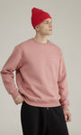 Unisex Oversize Sweatshirt Norf Sarf Harita Baskılı Pembe – Bisiklet Yaka, 3 İplik Şardonlu Polar
