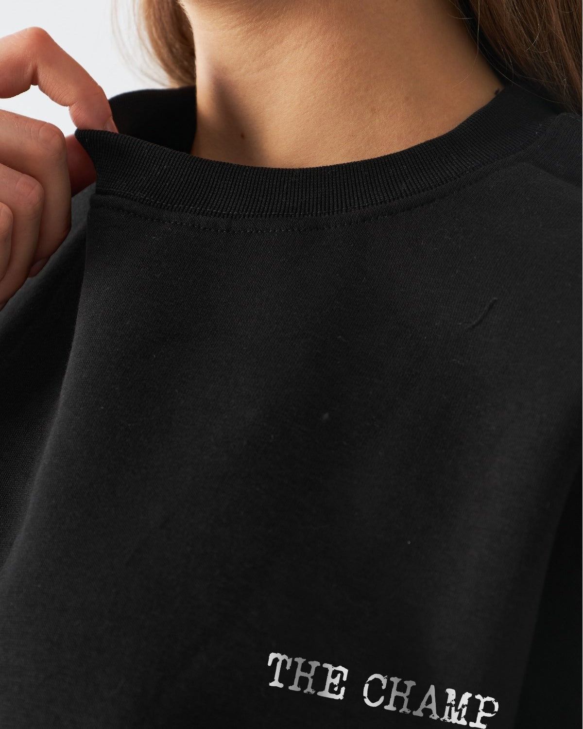 Kadın Oversize Sweatshirt Paris Coffee Journal Baskılı Siyah – Bisiklet Yaka, 3 İplik Şardonlu Polar