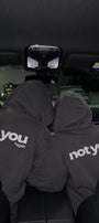 Unisex Oversize Hoodie Not You Again Baskılı Füme – Kapüşonlu, Kanguru Cepli, 3 İplik Şardonlu 