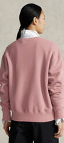 Kadın Oversize Sweatshirt Parisian Bear Baskılı Pembe – Bisiklet Yaka, 3 İplik Şardonlu 