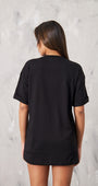 Montmartre Paris Yazılı Kadın Siyah T-Shirt