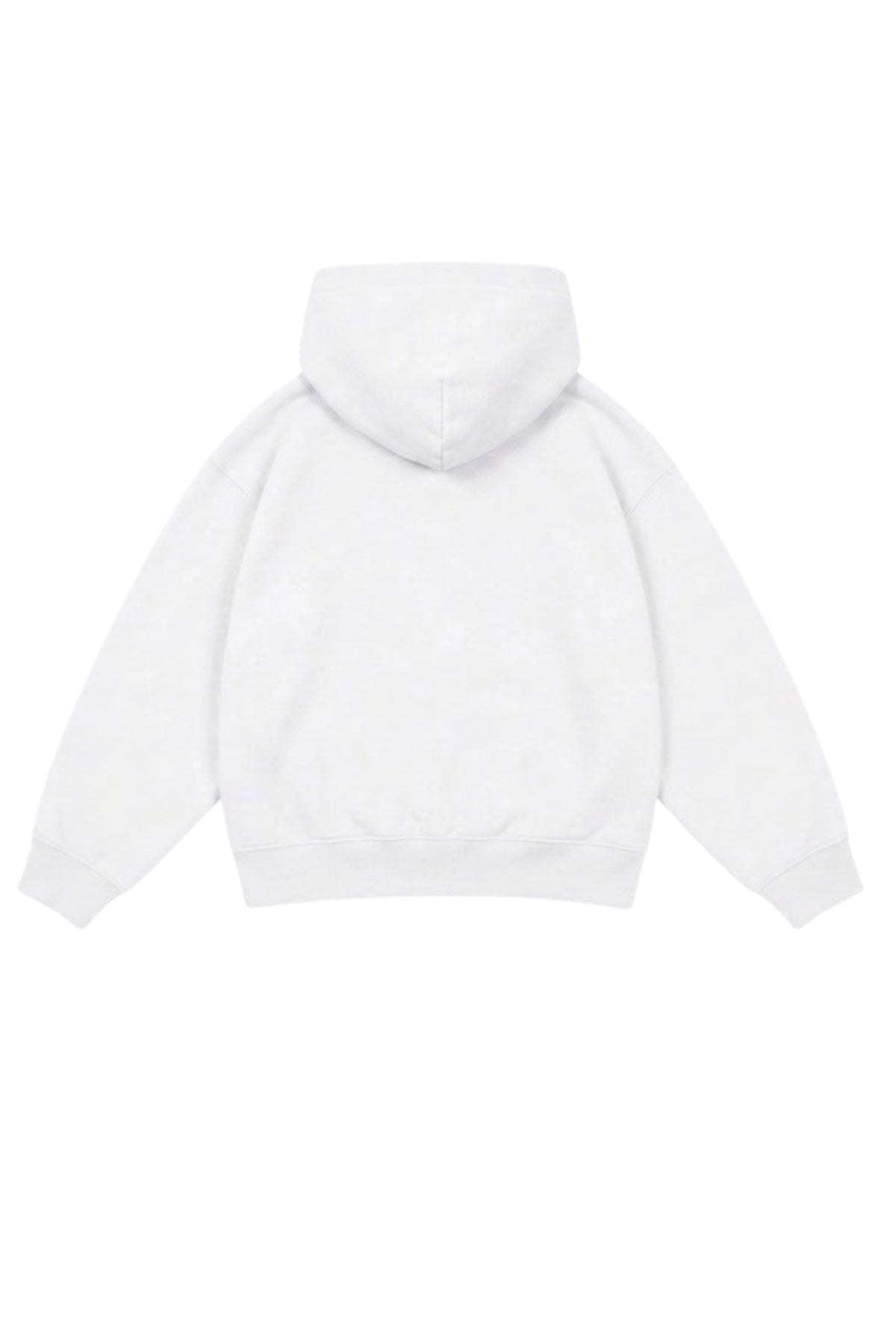Erkek Çocuk Oversize Basic Hoodie Sweatshirt Beyaz – Kapüşonlu, Kanguru Cepli, 3 İplik Polar
