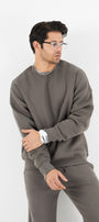 Bisiklet Yaka Basic 3 iplik Şardonlu Oversize Sweatshirt
