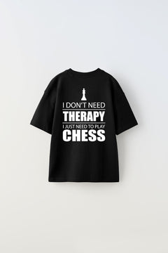 I Don'T Need Therapy I Just Need To Play Chess Yazılı Şah Tasarım Baskılı Siyah Çocuk T-Shirt
