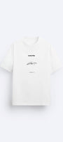 İmza Baskılı Oversize Beyaz Erkek T-shirt