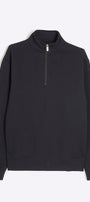 Erkek Lacivert Yarım Fermuarlı Sweatshirt 3 İplik Şardonlu Oversize Kesim