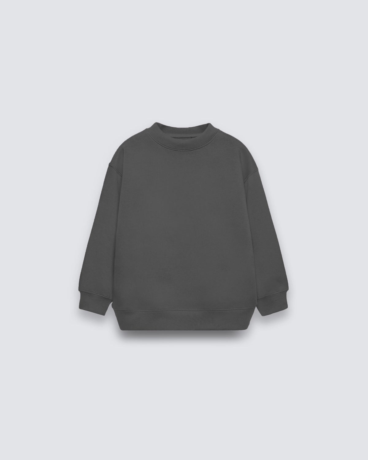 Füme Çocuk Basic Bisiklet Yaka İçi Polar Oversize Sweatshirt