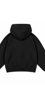 Erkek Çocuk Oversize Basic Hoodie Sweatshirt Siyah– Kapüşonlu, Kanguru Cepli, 3 İplik Polar
