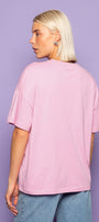 Kadın Oversize Tişört All You Need Is Beach Baskılı Pembe – %100 Pamuk Compact Süprem 24/1