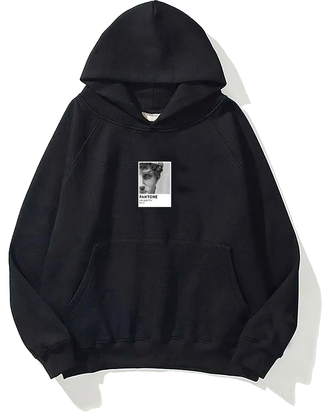 Kapüşonlu İçi Polar David Baskılı Siyah Unisex Oversize Hoodie Sweatshirt