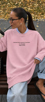Kadın Oversize Sweatshirt Elbise Perfect Man Baskılı Pembe – Bisiklet Yaka, 3 İplik Şardonlu Polar