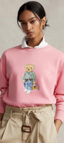 Kadın Oversize Sweatshirt Weekend Bear Baskılı Pembe – Bisiklet Yaka, 3 İplik Şardonlu