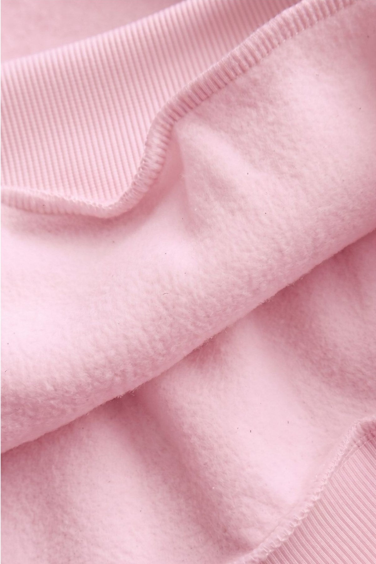 Kadın Oversize Hoodie Cry First Baskılı Pembe – Kapüşonlu, Kanguru Cepli, 3 İplik Şardonlu Polar