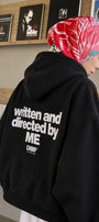 Kadın Oversize Hoodie Written & Directed Baskılı Siyah – Kapüşonlu, Sırt Baskılı, 3 İplik