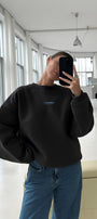 Kadın Oversize Sweatshirt CHMP STUDIOS Füme – Bisiklet Yaka, 3 İplik Şardounlu Polar