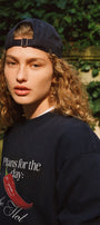 Kadın Oversize Sweatshirt Be Hot Baskılı Lacivert – Bisiklet Yaka, 3 İplik Şardonlu Polar