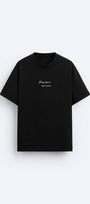  Bisiklet Yaka Palmiye Baskılı Oversize Siyah Erkek T-shirt