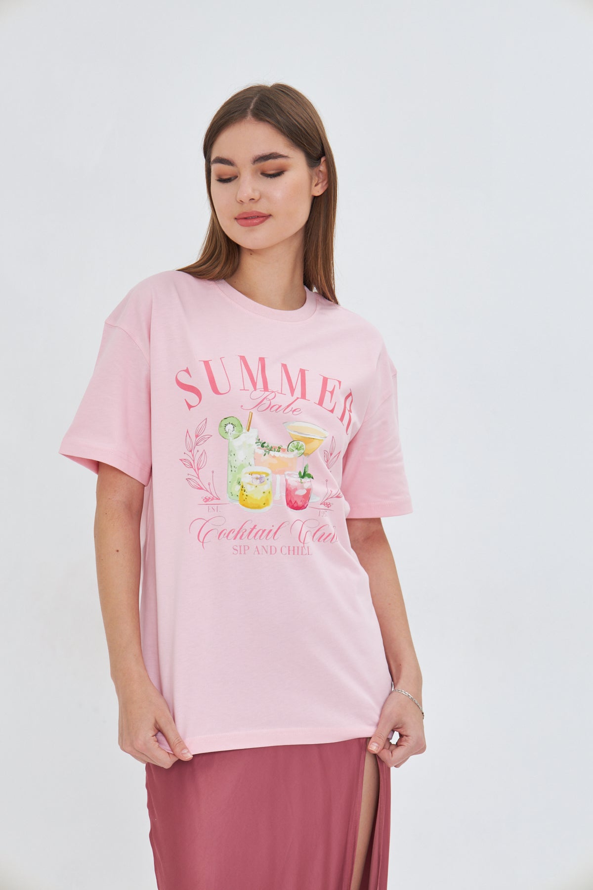 Summer Babe Baskılı %100 Tasarım Kadın Tişört