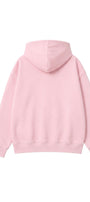 Kadın Oversize Hoodie Back To The 90’s Baskılı Pembe - Kapüşonlu, Kanguru Cepli, 3 İplik Polar
