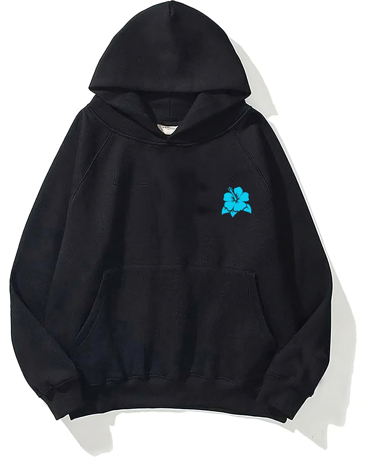 Kapüşonlu İçi Polar Hawaii Baskılı Siyah Unisex Oversize Hoodie Sweatshirt