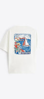 Bisiklet Yaka Le Vieux Baskılı Oversize Erkek T-shirt