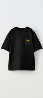Sea Breeze Sunny Day California Yazılı Güneş Tasarım Baskılı Siyah Çocuk T-Shirt