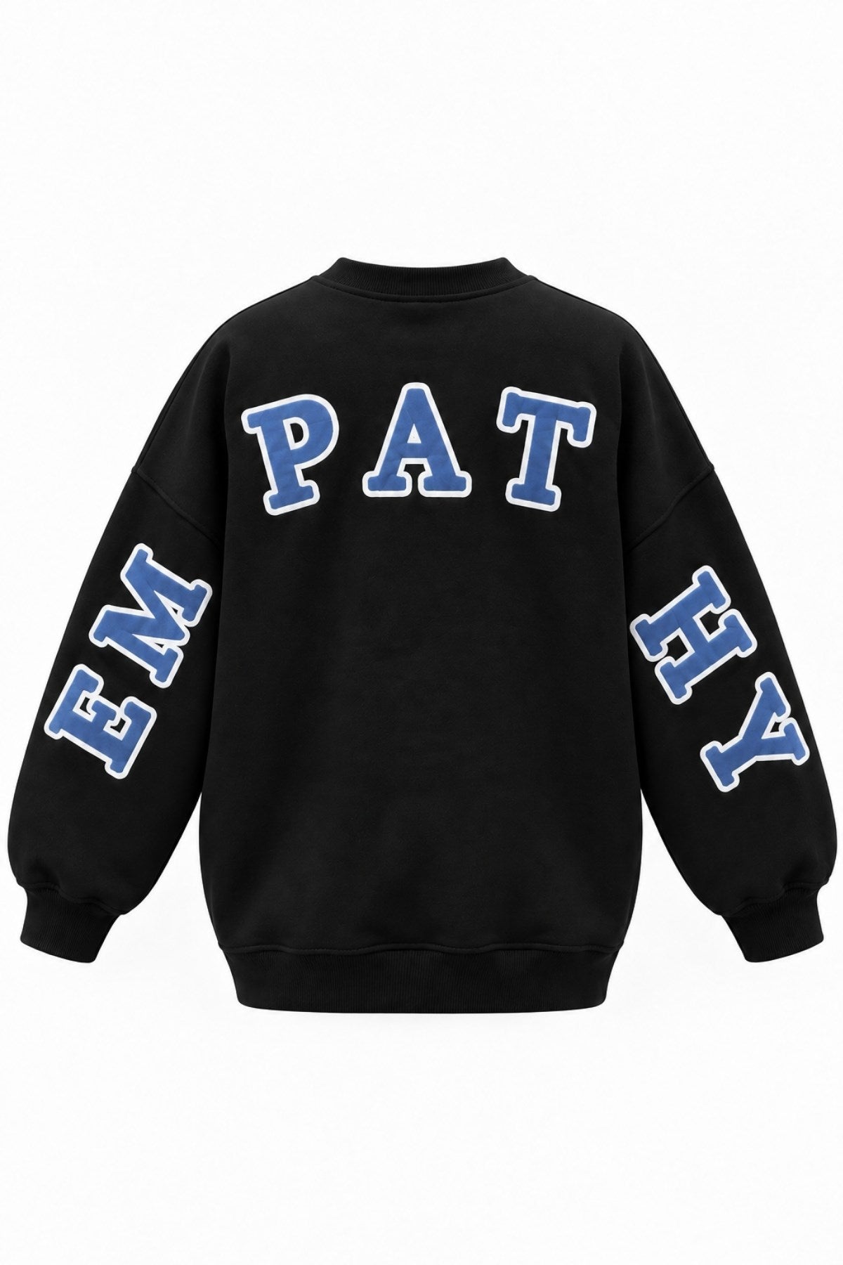 Kadın Oversize Sweatshirt Empathy 3D Baskılı Siyah – Bisiklet Yaka, 3 İplik Şardonlu Polar
