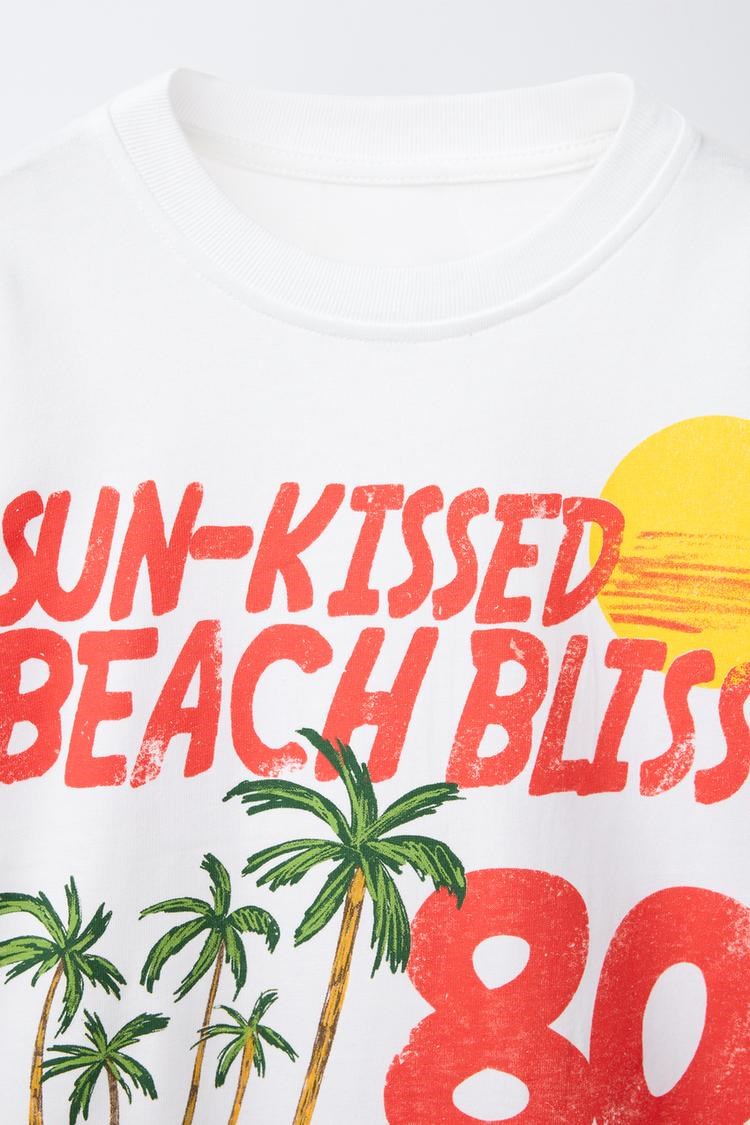 Sun Kissed  Beach Blis  Baskılı Kız Çocuk  %100 Pamuk Tişört