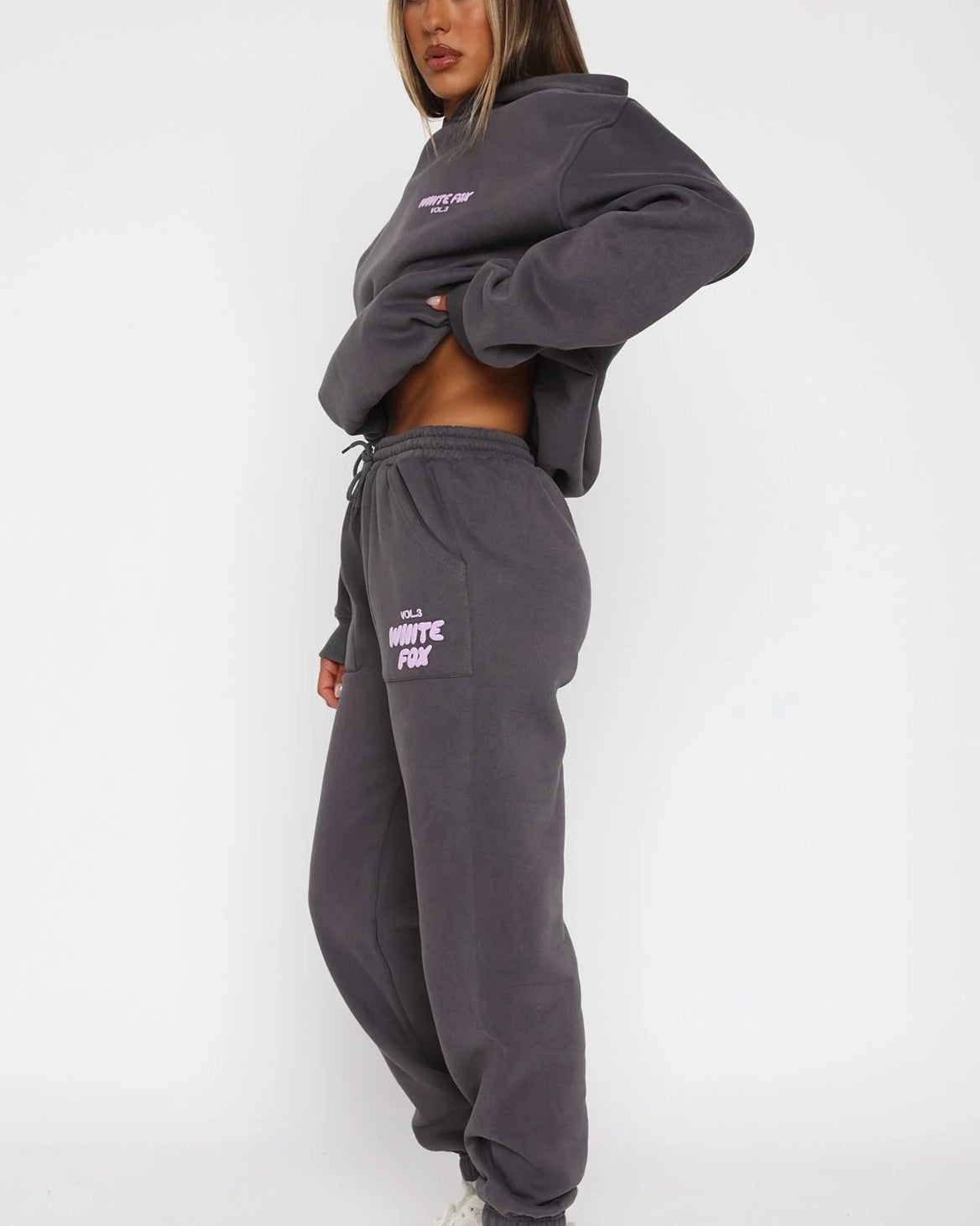 White Fox Kadın Vol 3 Baskılı %100 Pamuk Volkanic Kapüşonlu Oversize Hoodie
