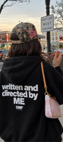 Kadın Oversize Hoodie Written & Directed Baskılı Siyah – Kapüşonlu, Sırt Baskılı, 3 İplik