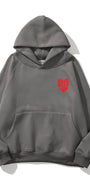 Kapüşonlu İçi Polar More Self Love Baskılı Füme Unisex Hoodie Sweatshirt