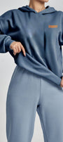 Marine Oversize Hoodie Marine – 3 İplik Şardonlu, Kapüşonlu Kanguru Cepli, Sırt Tam Portakal Baskı