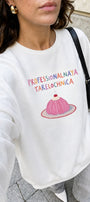Kadın Oversize Sweatshirt Elbise Sweet Mood Baskılı Beyaz – Bisiklet Yaka, 3 İplik Şardonlu Polar
