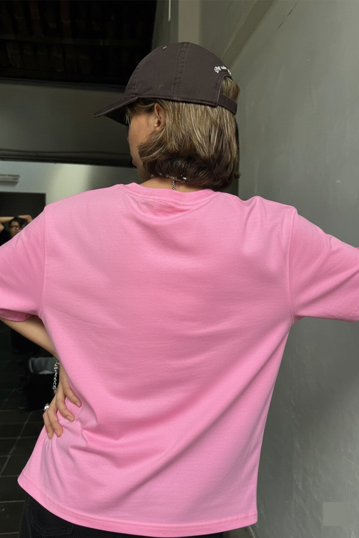 Kadın Oversize Tişört COZY Bear Baskılı Pembe – %100 Pamuk Compact Süprem 24/1