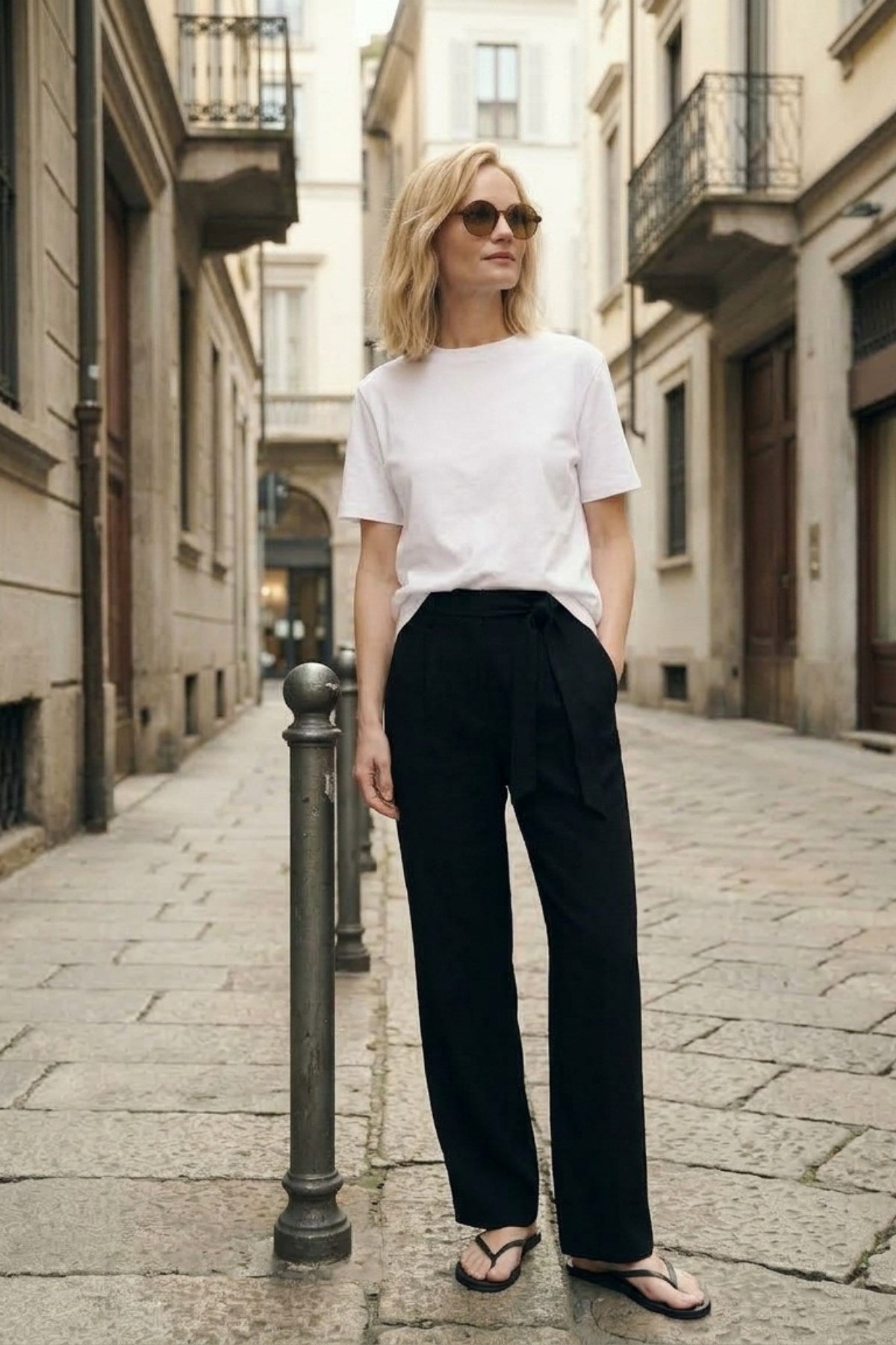 Kadın Oversize Basic Tişört Beyaz – Bisiklet Yaka, Rahat Kalıp, Yazılık, %100 Pamuk