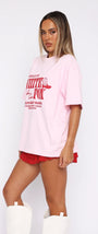White Fox Pembe Kadın Capsule 09 Rodeo Crew Yazılı Bisiklet Yaka T-shirt