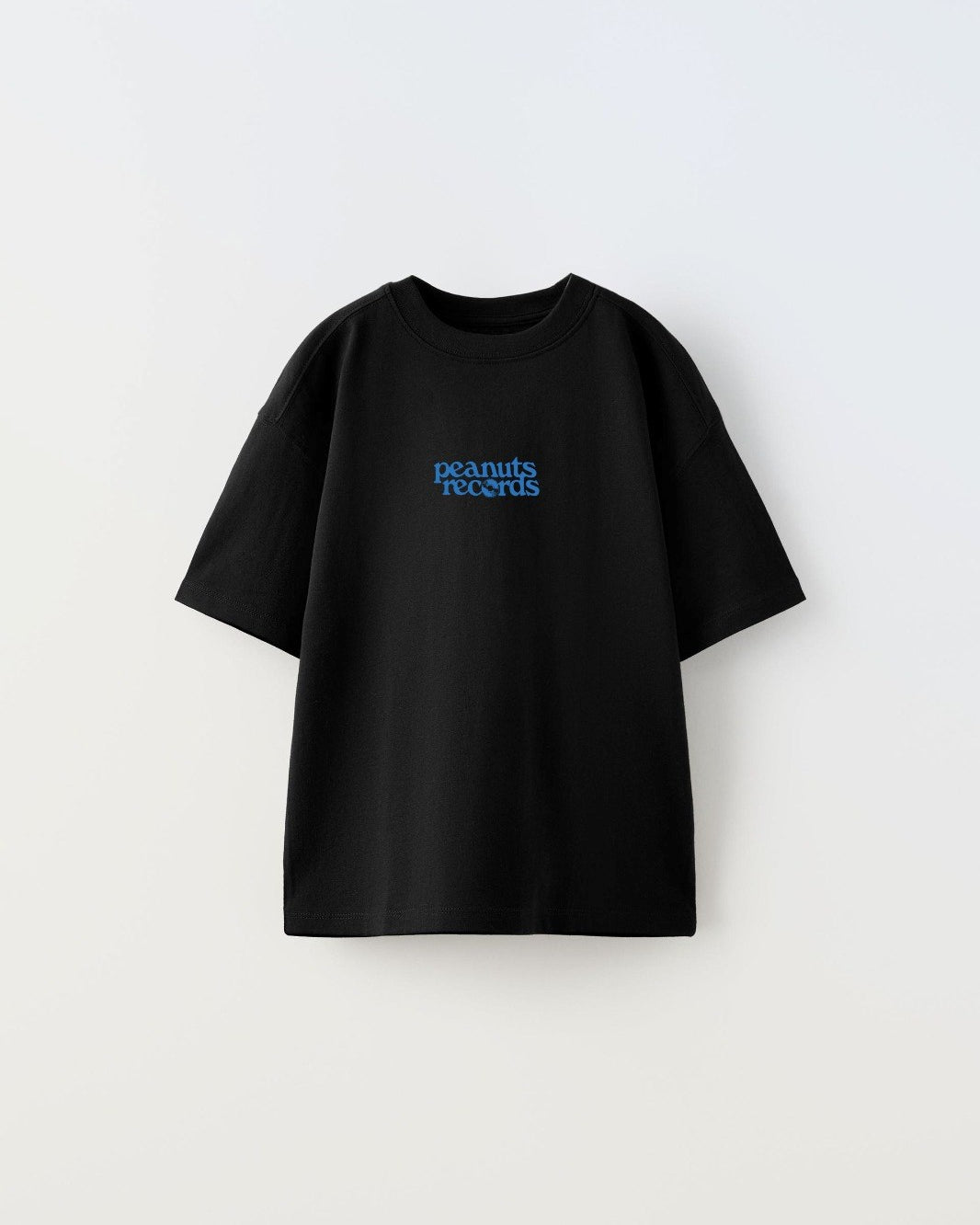  Peanuts Records Baskılı Siyah Kız Çocuk T-shirt 