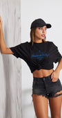 Montmartre Paris Yazılı Kadın Siyah T-Shirt