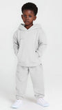 Beyaz Unisex Çocuk Kapüşonlu Nature Concept Baskılı Oversize Sweatshirt Hoodie