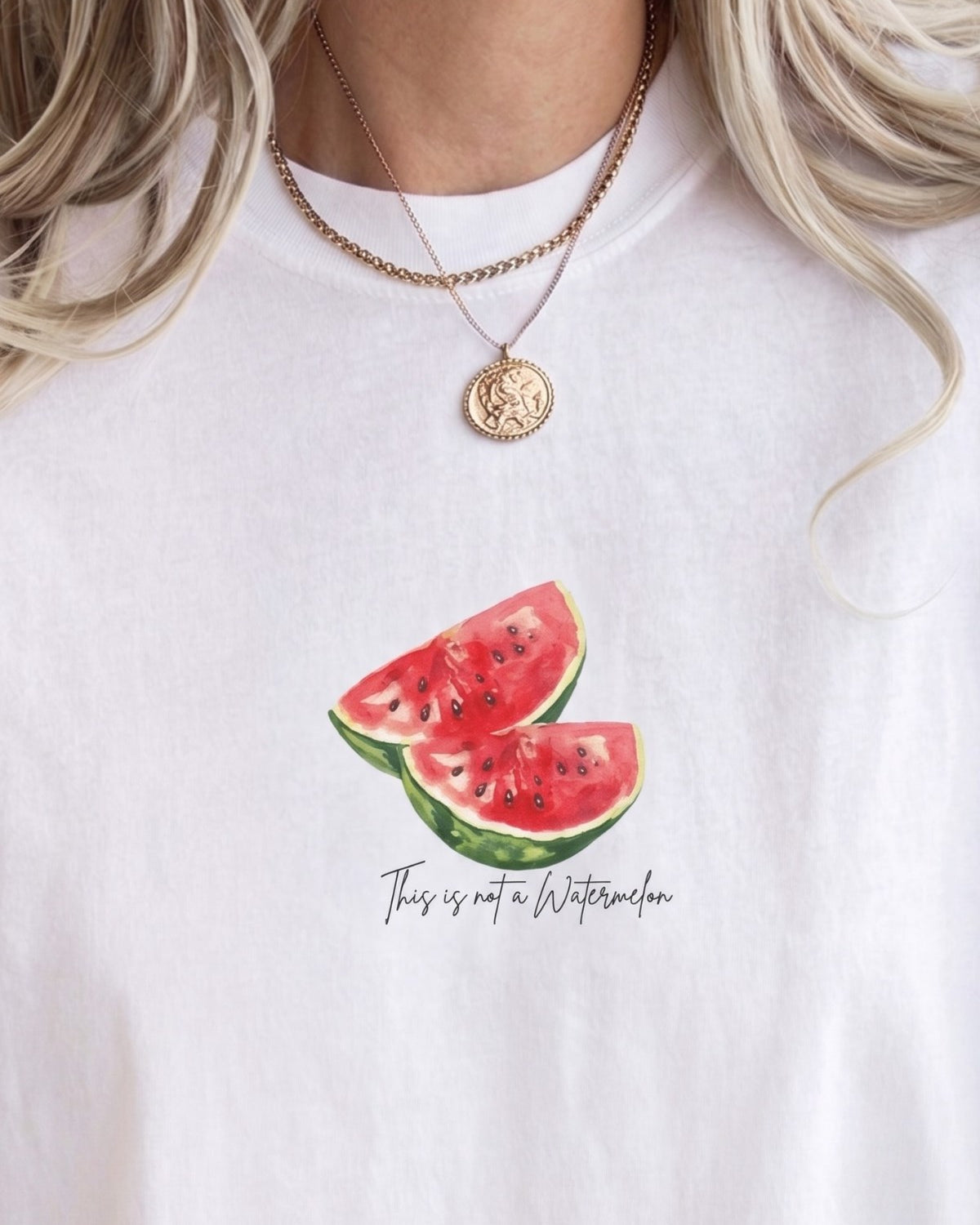 Kadın Oversize Tişört Watermelon Mood Baskılı Beyaz – Bisiklet Yaka, Rahat Kalıp, %100 Pamuk