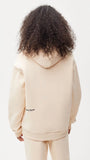 Ekru Unisex Kapüşonlu Nature Concept Baskılı Oversize Hoodie Sweatshirt 