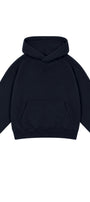 Erkek Çocuk Oversize Basic Hoodie Sweatshirt Lacivert – Kapüşonlu, Kanguru Cepli, 3 İplik Polar