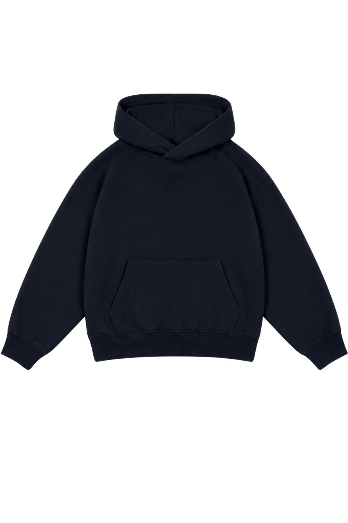 Erkek Çocuk Oversize Basic Hoodie Sweatshirt Lacivert – Kapüşonlu, Kanguru Cepli, 3 İplik Polar