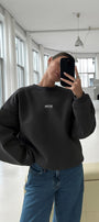Kadın Oversize Sweatshirt AMORE Füme – Bisiklet Yaka, 3 İplik Şardounlu Polar