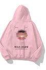 Kapüşonlu İçi Polar Wıld Charm Baskılı Pembe Unisex Hoodie Sweatshirt