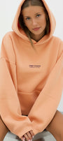 Kadın Oversize Sweatshirt Hoodie CHMP SUDIOS Turuncu – Kapüşonlu, 3 İplik , Kanguru Cepli