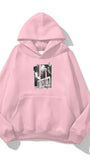 Kapüşonlu İçi Polar Kemal Atatürk 10 Kasım Baskılı Pembe Unisex Hoodie Sweatshirt
